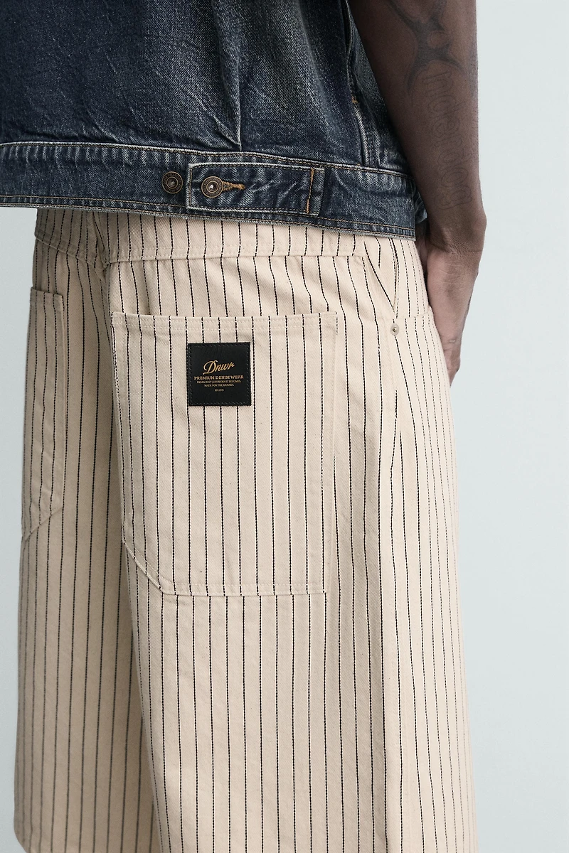 PINSTRIPE RELAXED FIT JORTS
