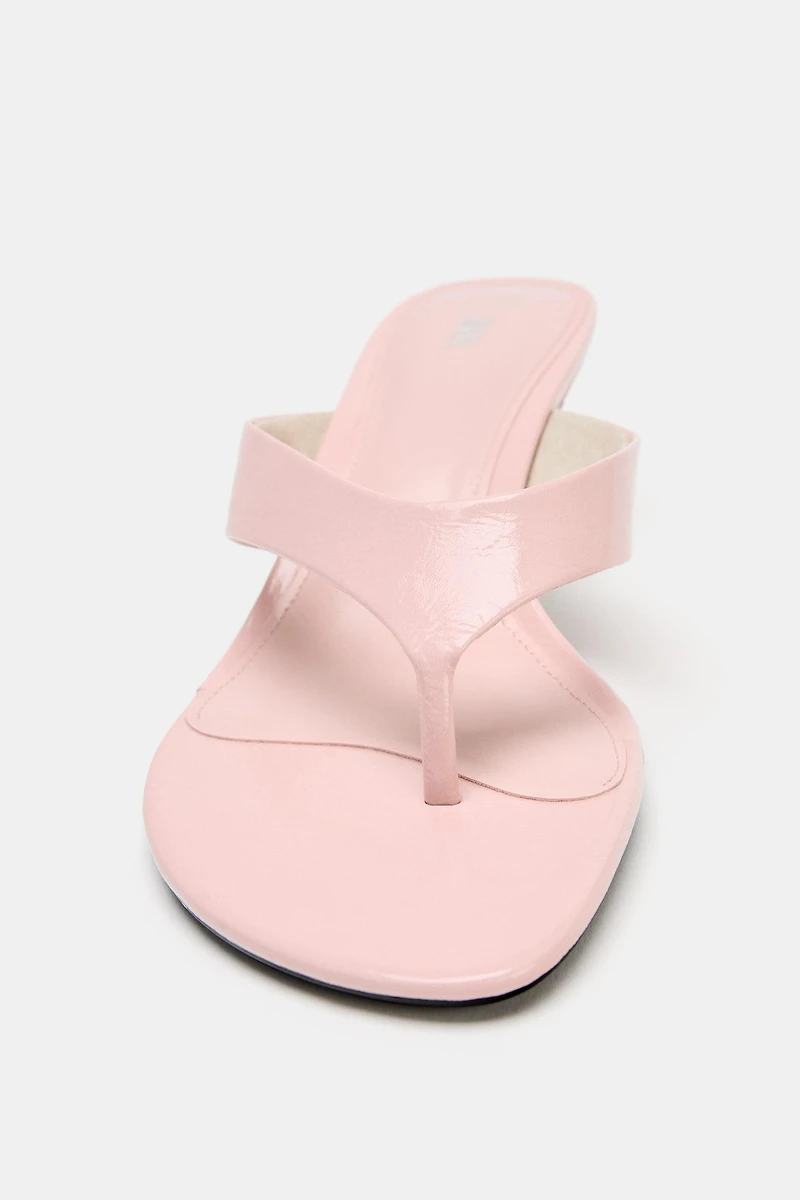 HEELED LEATHER SANDALS