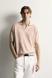 STRIPED JACQUARD KNIT POLO