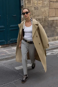 SLIM PANTS WITH WIDE BELT