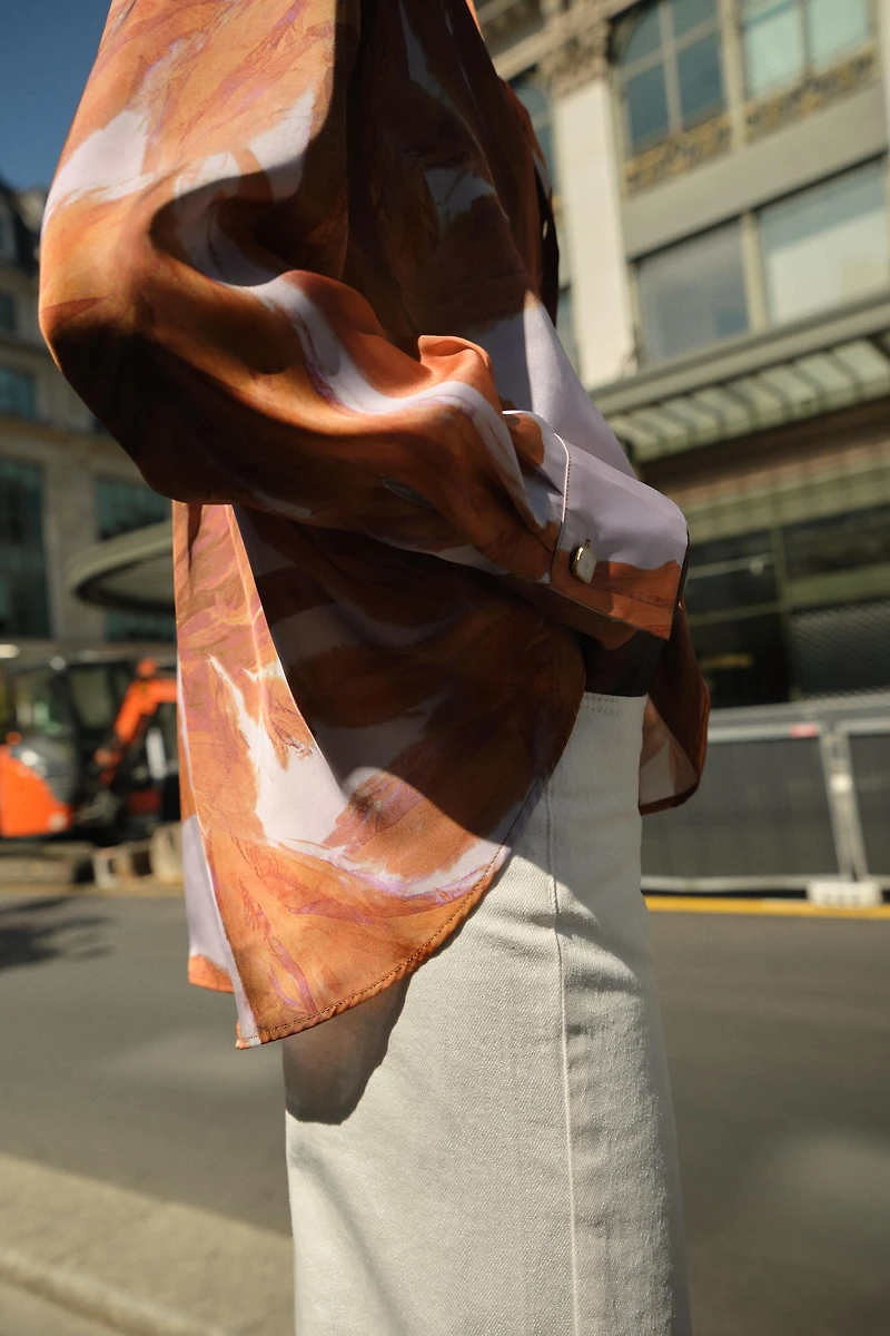 CHEMISE SATINÉE IMPRIMÉE