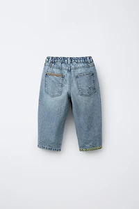EMBROIDERED BAGGY JEANS