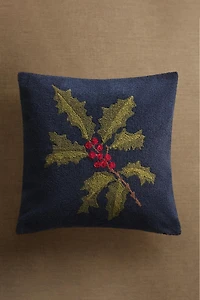 CHRISTMAS HOLLY THROW PILLOW COVER