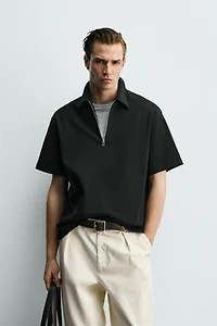 POLO RELAXED FIT À ZIP