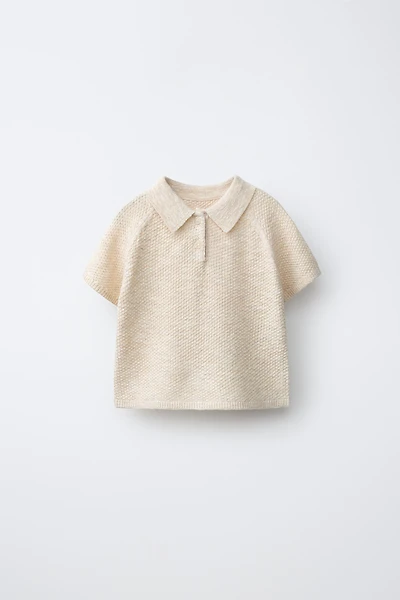 PULL POLO EN MAILLE TEXTURÉE