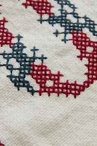LINEN CUSHION WITH EMBROIDERED LETTER O