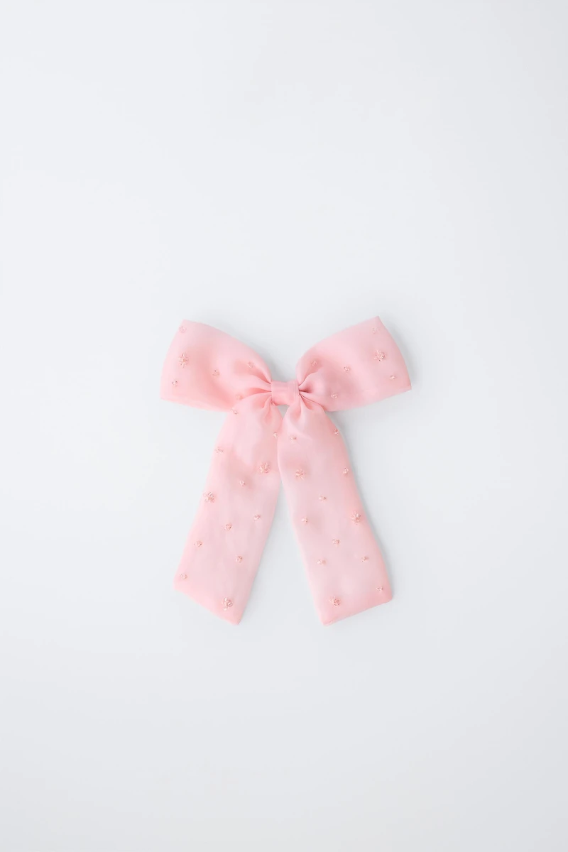 ORGANZA BOW BARRETTE HAIR ELASTIC