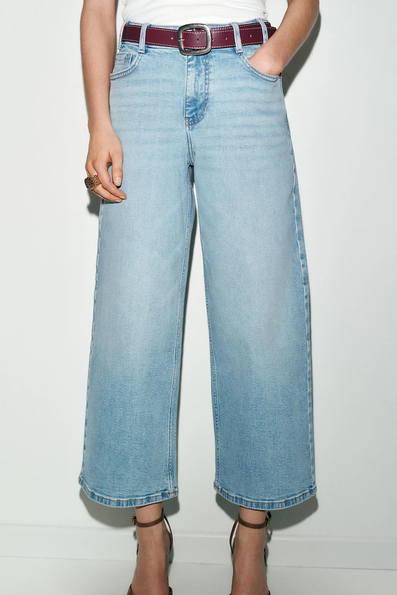 Z1975 BELTED HIGH-WAIST CULOTTE JEANS