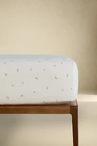 DRAP-HOUSSE ENFANT FEUILLES ET POINTS