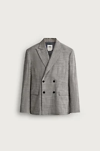 WOOL-BLEND PLAID REGULAR FIT SUIT BLAZER