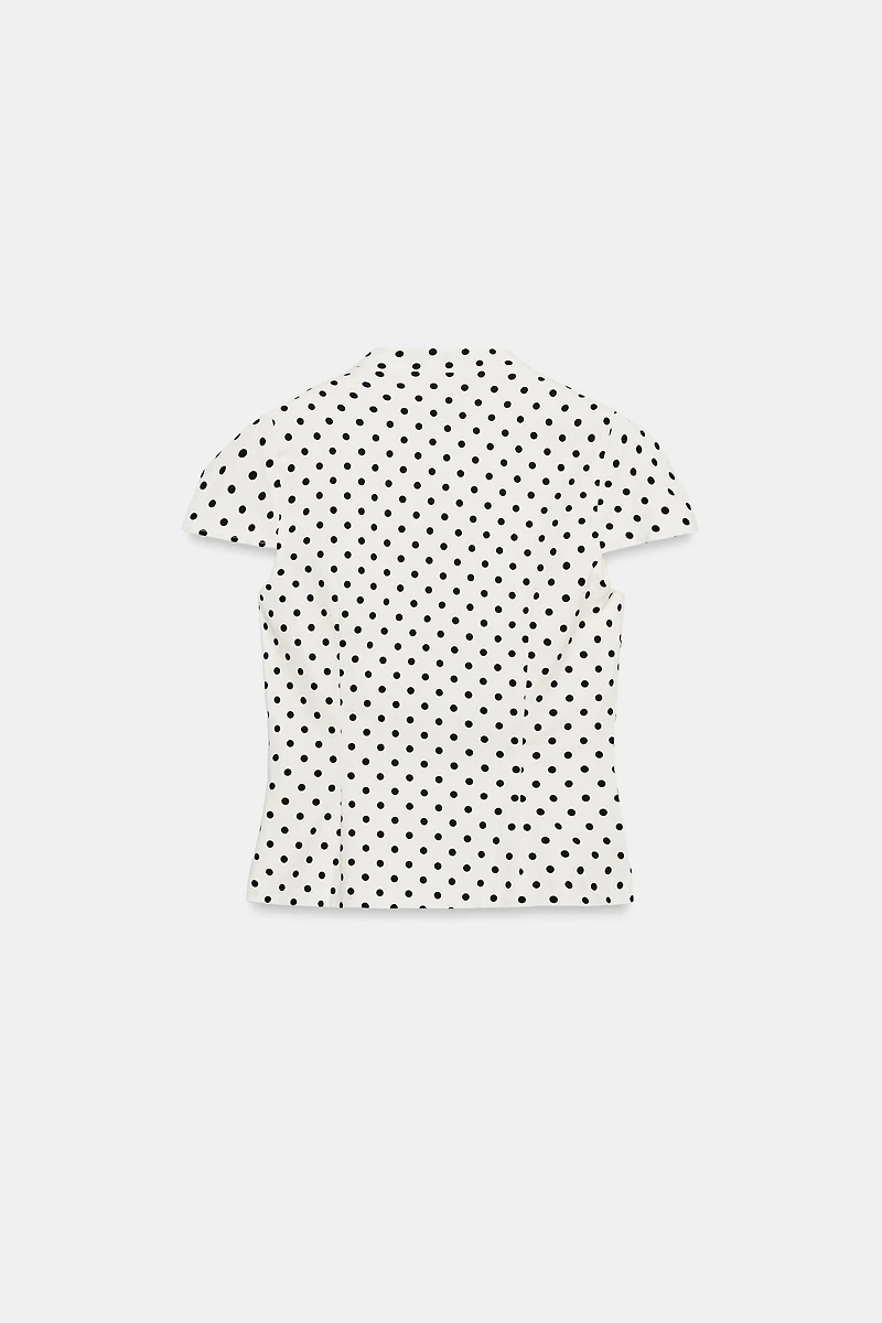 POLKA DOT POPLIN POCKET TOP