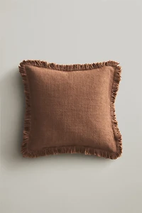 STRIPED FRINGE THROW PILLOW COVER