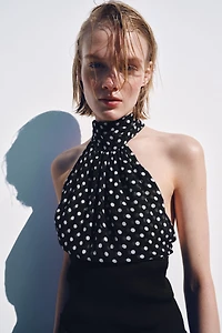 TOP HALTER À POIS