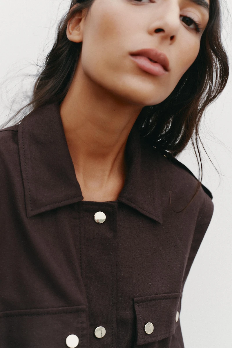 GILET CARGO AVEC LIN