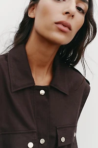 GILET CARGO AVEC LIN