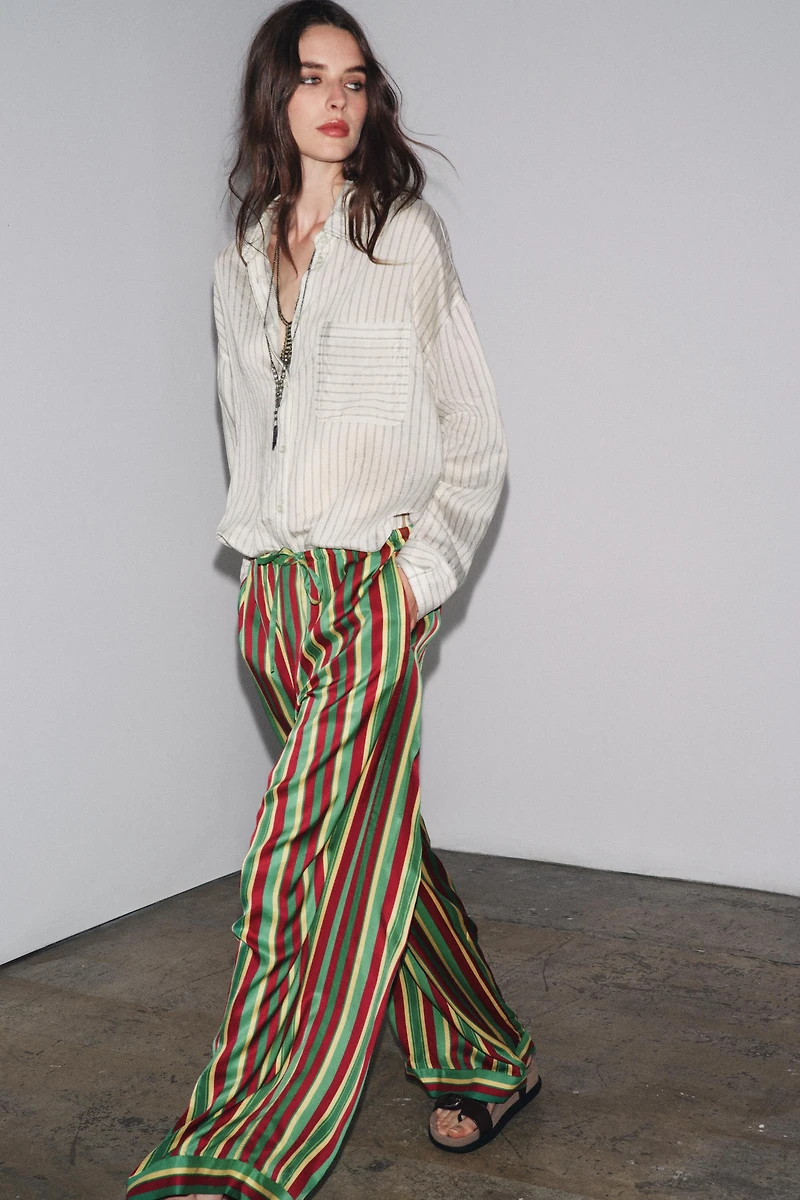 STRIPED PAJAMA PANTS ZW COLLECTION