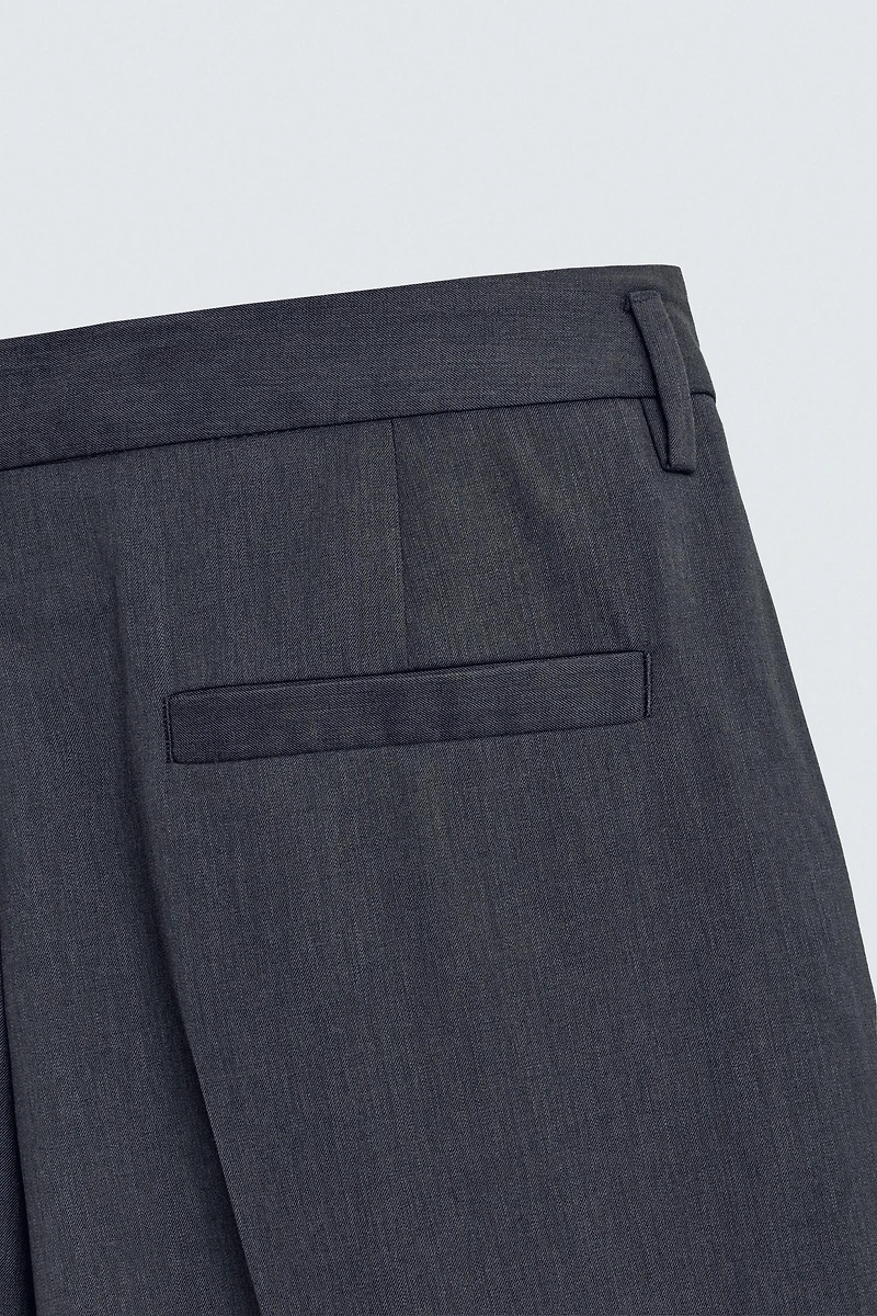 PLEATED SUIT PANTS