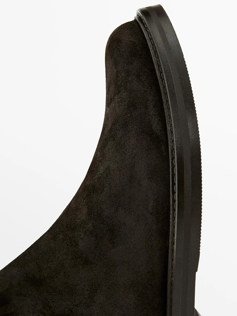 Split leather ankle boots with track sole - LIMITED