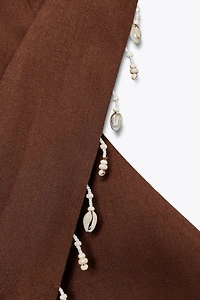 SHELL LINEN HALTER TOP
