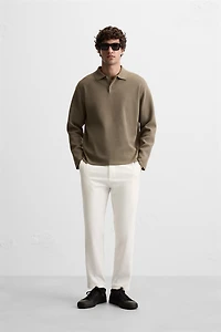 TEXTURED STRETCH PANTS
