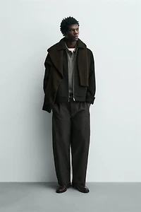 WOOL EFFECT ZIPPER JACKET