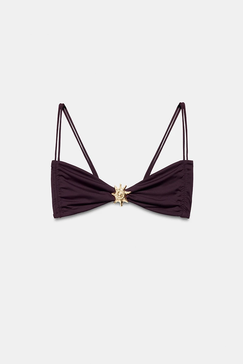 SHELL RUCHED BIKINI TOP