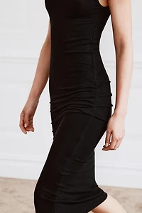 DRAPED MIDI DRESS