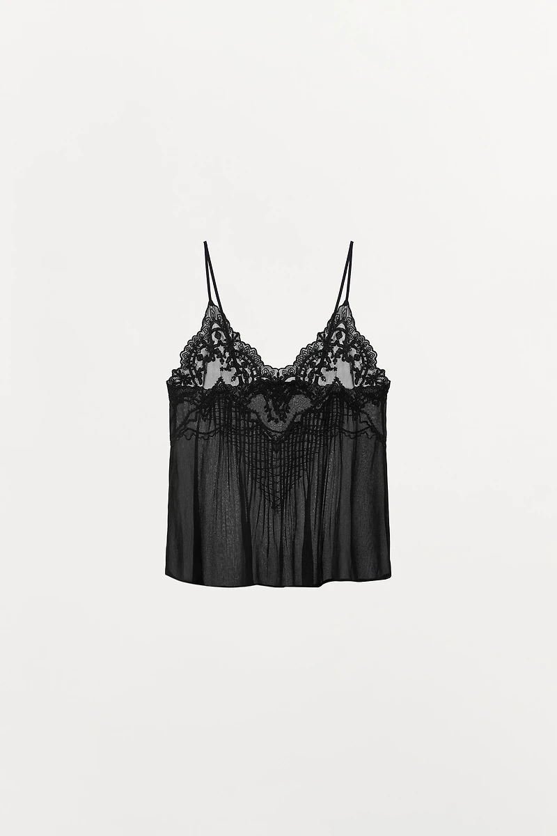 EMBROIDERED BEADED CAMISOLE ZW COLLECTION