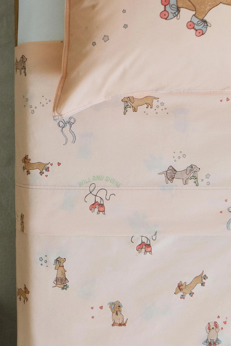 CHILDREN'S SKATING DOG FLAT SHEET