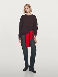 Pull en maille tressée 100 % cachemire