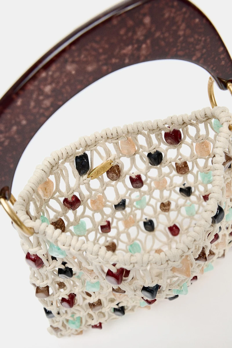 BEADED BUCKET BAG
