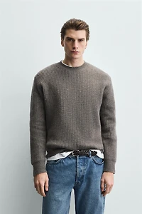 TEXTURED WOOL JUMPER