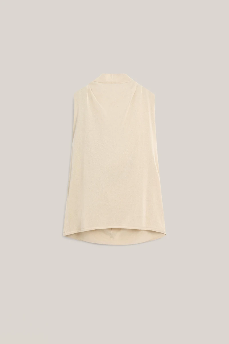 Silk blend top with cowl neckline - LIMITED EDITION