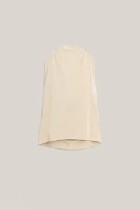 Silk blend top with cowl neckline - LIMITED EDITION