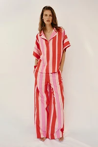 STRIPED WIDE LEG PANTS