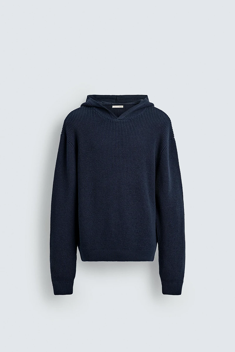 PULL EN COTON - LAINE À CAPUCHE