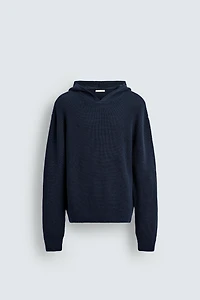 PULL EN COTON - LAINE À CAPUCHE