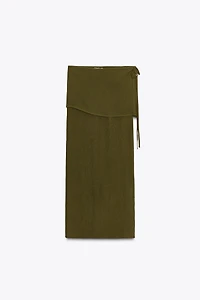 SEMI-SHEER TEXTURED WRAP SKIRT