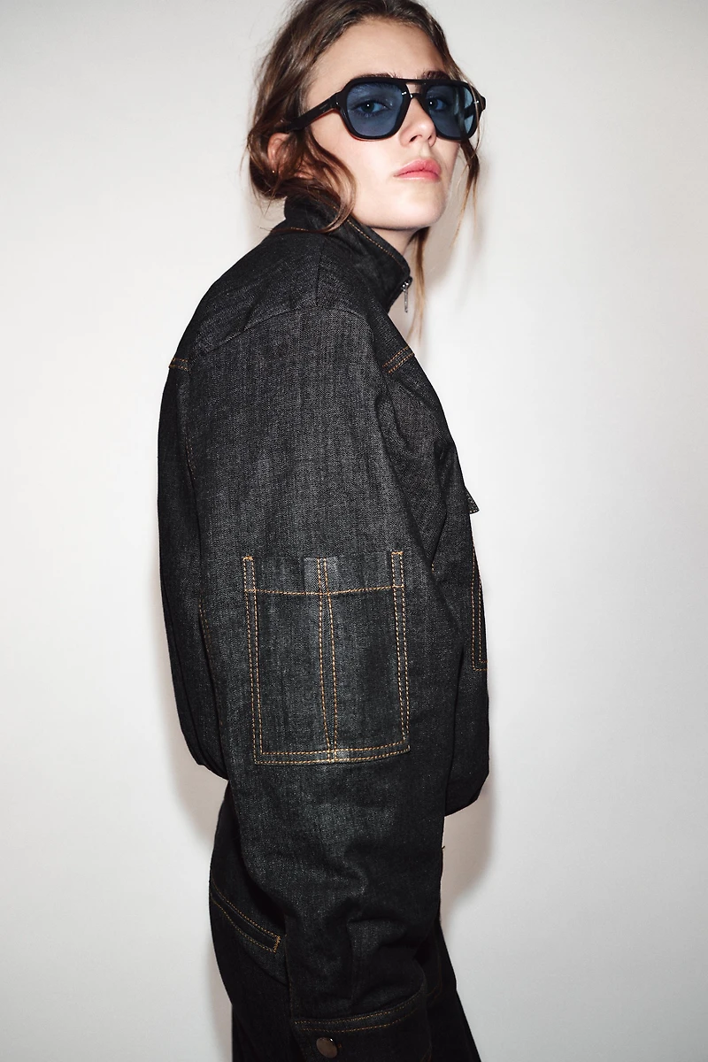 HIGH COLLAR PUFFER BOMBER JACKET