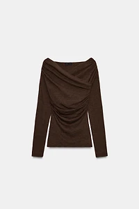 TOP DRAPÉ DÉCOLLETÉ CACHE-CŒUR