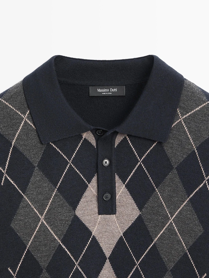 Pull en maille à détail losanges