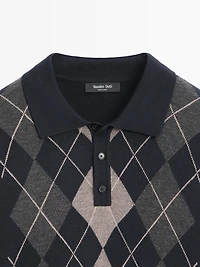 Pull en maille à détail losanges