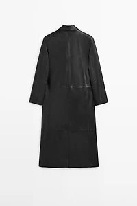 Long nappa leather coat