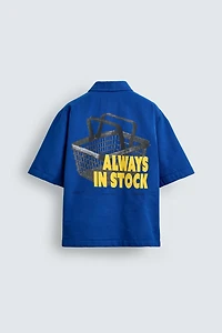 RELAXED FIT BASKET PRINT SHIRT