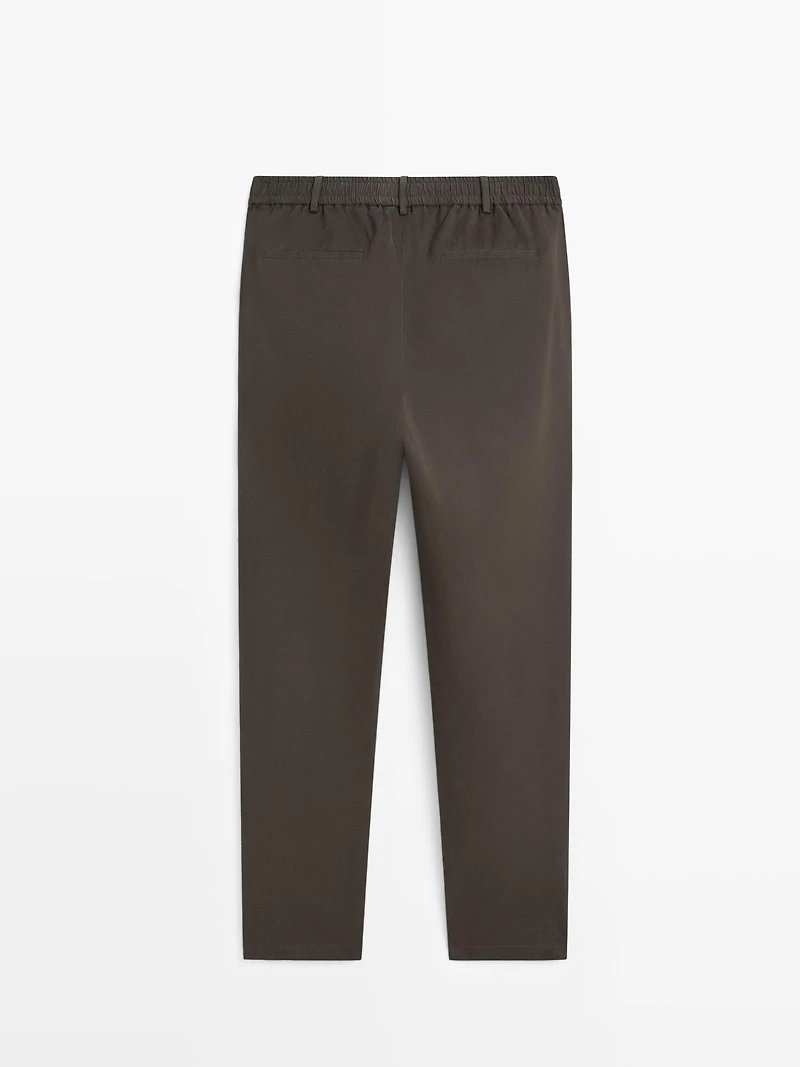 Cotton blend jogger fit trousers