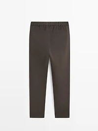 Cotton blend jogger fit trousers
