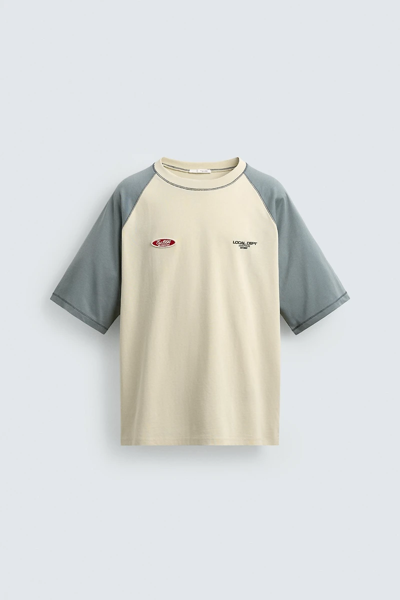 T-SHIRT COLOR BLOCK À PIÈCE BIMATIÈRE