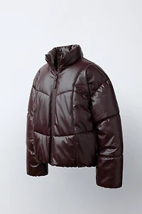 WATER-REPELLENT RUBBERIZED PUFFER COAT