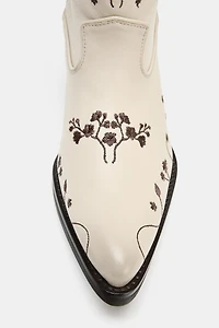 BOTTINES EN CUIR COW-BOY À FLEURS