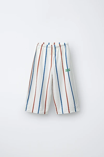STRIPED TEXTURED PANTS